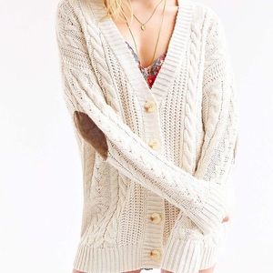 Urban Outfitters Olive & Oak Elbow-Patch Cardigan
